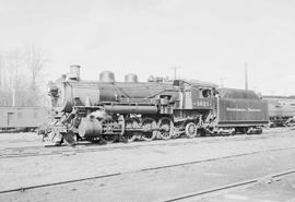 Northern Pacific steam locomotive 1621 at Centralia, Washington, in 1954.