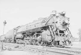 Northern Pacific steam locomotive 2652 at Glendive, Montana, in 1953.