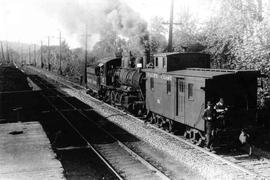 Pacific Coast Railroad wood caboose number 53 at Renton, Washington in 1946.