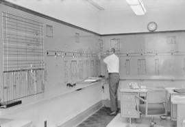 Northern Pacific diesel control center panel at St. Paul, Minnesota, in 1969.