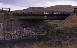 Burlington Northern highway overpass at Kiona, Washington, in 1986.