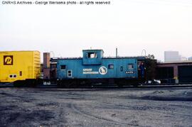 Burlington Northern Caboose 10076 at Denver, Colorado, 1976