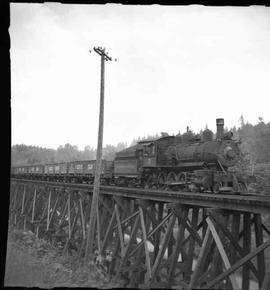 Pacific Coast Railroad steam locomotive number 15 at Maple Valley, Washington in 1950.