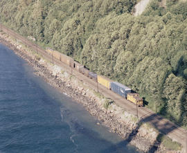 Union Pacific Railroad diesel locomotive number  at Tacoma, Washington, undated.