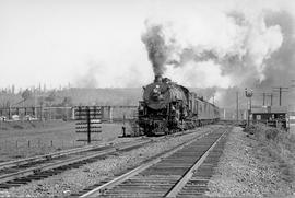 A Great Northern steam locomotive at Black River, Washington, circa 1941.