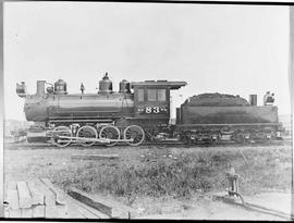 Northern Pacific steam locomotive 83 at Brainerd, Minnesota, in 1916.