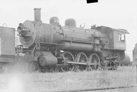 Northern Pacific steam locomotive 2134 at Dilworth, Minnesota, in 1946.