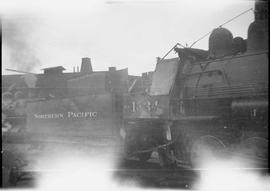 Northern Pacific steam locomotive 1064 at South Tacoma, Washington, in 1957.