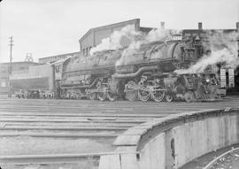 Northern Pacific steam locomotive 5113 at Spokane, Washington, in 1950.