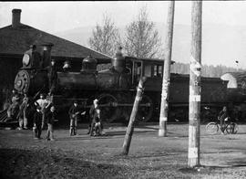 Schafer Brothers Logging Company Steam Locomotive Number 2 at Brady, Washington circa 1915.