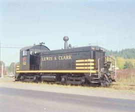 Lewis & Clark Railway Diesel Locomotive Number 82 at Battle Ground, Washington in October, 1988.