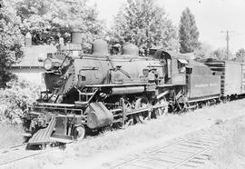 Northern Pacific steam locomotive 1355 at Coeur D'Alene, Idaho, in 1955.