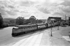 Amtrak diesel locomotives 9758 at Tacoma, Washington on June 27, 1971.