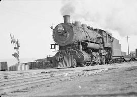 Northern Pacific steam locomotive 1587 at Tacoma-McCarver St, Washington, in 1942.