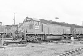 Burlington Northern diesel locomotive 6542 at Portland, Oregon in 1976.