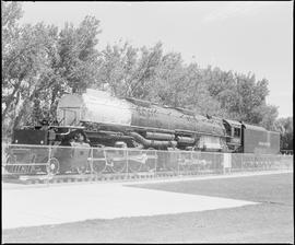 Union Pacific Railroad steam locomotive number 4004 on display at Cheyenne, Wyoming in 1986.