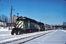 Burlington Northern Diesel Locomotives Numbers 6814 and, 6820 at Minneapolis, Minnesota in 1982