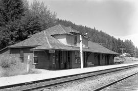 Canadian Pacific Railway depot at Yahk, British Columbia on August 04, 1971.