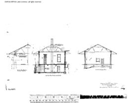 Northern Pacific Engineering Drawing, Depot at Ellensburg, Washington, 1909