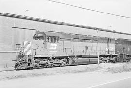 Burlington Northern diesel locomotive 6536 at Auburn, Washington in 1975.