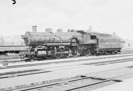 Northern Pacific steam locomotive 1634 at Livingston, Montana, in 1952.