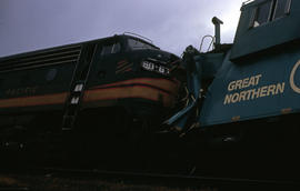 Northern Pacific Railroad Company diesel locomotive 6016D at Portland, Oregon in 1968.