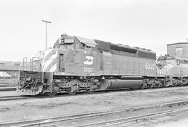 Burlington Northern diesel locomotive 6339 at Auburn, Washington in 1972.