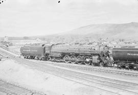 Northern Pacific steam locomotive 2663 at Livingston, Montana, in 1955.