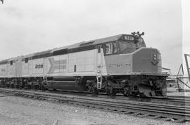 Amtrak diesel locomotive 581 at Seattle, Washington in August 1974.