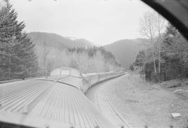 On board Northern Pacific North Coast Limited in Cascade Mountains in 1962.