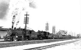 Pacific Coast Railroad freight train at Auburn, Washington, circa 1950.