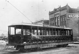 Tacoma Railway and Power Company streetcar 108 at Tacoma, Washington, circa 1895.