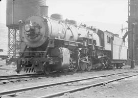 Northern Pacific steam locomotive 1767 at Missoula, Montana, in 1943.