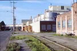 Burlington Northern Santa Fe Railroad track at Seattle, Washington, circa 2005.