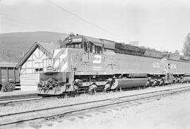 Burlington Northern diesel locomotive 6516 at Troy, Montana in 1971.