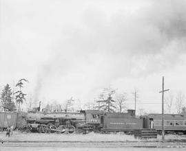 Northern Pacific passenger train at Fort Lewis, Washington, in 1957.