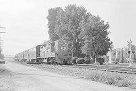 Southern Pacific Railroad diesel locomotive number 3003 at Redwood City, California in 1973.