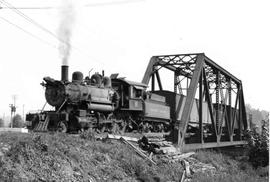 Pacific Coast Railroad freight train at Renton, Washington in 1944.