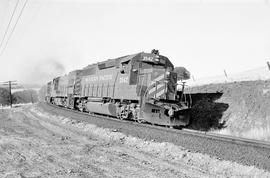 Western Pacific Railroad diesel locomotive 3542 at Oroville, California on June 23, 1974.