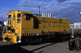 Weyerhauser Timber Company diesel locomotive 103 at Portland, Oregon in 1978.