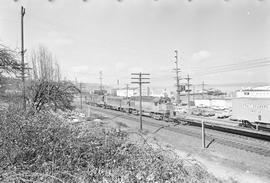 Burlington Northern diesel locomotive 4187 at Tacoma, Washington in 1971.