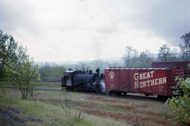 Peninsula Terminal Company steam locomotive 104 at North Portland, Oregon in 1963.