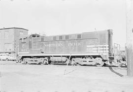 Northern Pacific diesel locomotive number 411 at Auburn, Washington, in 1970.