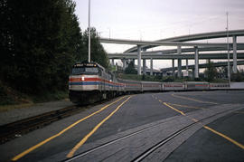 Amtrak diesel locomotive 239 at Portland, Oregon in 1978.