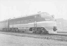 Northern Pacific diesel locomotive number 6506 at Tacoma, Washington, in 1953.