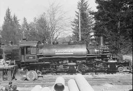 Rayonier Incorporated Steam Locomotive Number 110 at Hoquiam, Washington in March, 1962.