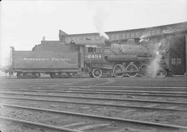 Northern Pacific steam locomotive 2434 at Staples, Minnesota, in 1950.