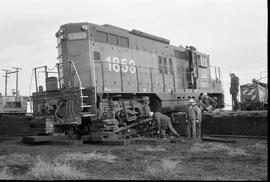 Burlington Northern locomotive 1853 at Tacoma, Washington in 1974.