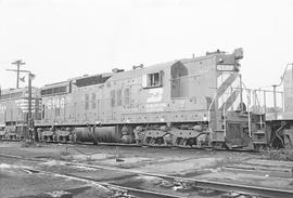 Burlington Northern diesel locomotive 6146 at Galesburg, Illinois in 1972.