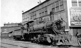 Pacific Coast Railroad steam locomotive number 16 at Seattle, Washington, circa 1950.